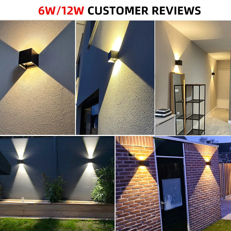 Aluminum Led Outdoor Wall Light Waterproof Porch Garden Lights Indoor Wall Lamp Decor Bedroom Living Room Corridor Stairs Lamps