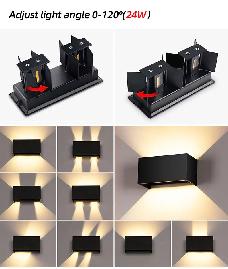 Aluminum Led Outdoor Wall Light Waterproof Porch Garden Lights Indoor Wall Lamp Decor Bedroom Living Room Corridor Stairs Lamps