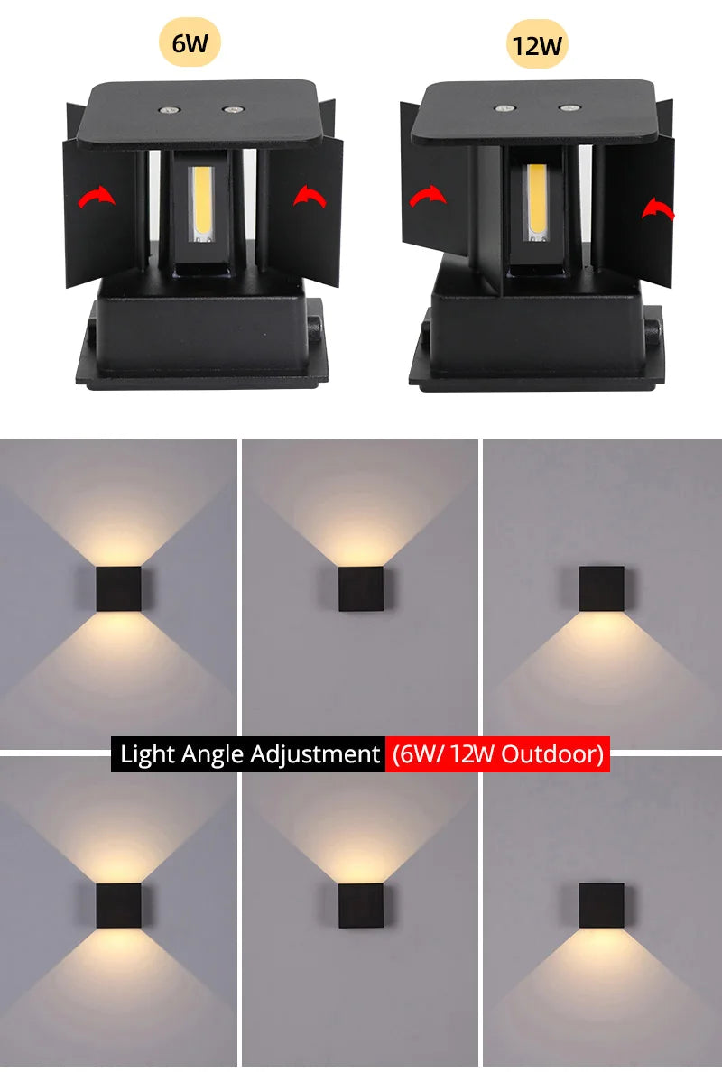 Aluminum Led Outdoor Wall Light Waterproof Porch Garden Lights Indoor Wall Lamp Decor Bedroom Living Room Corridor Stairs Lamps