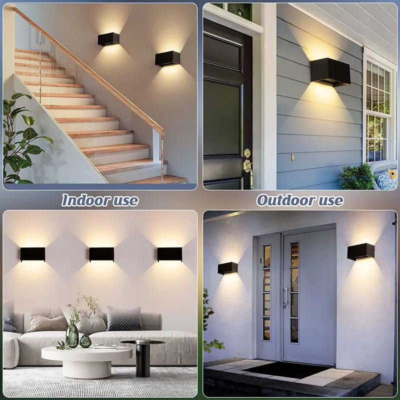 Aluminum Led Outdoor Wall Light Waterproof Porch Garden Lights Indoor Wall Lamp Decor Bedroom Living Room Corridor Stairs Lamps