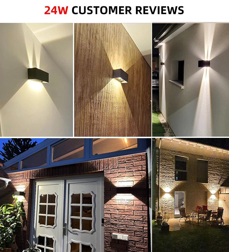 Aluminum Led Outdoor Wall Light Waterproof Porch Garden Lights Indoor Wall Lamp Decor Bedroom Living Room Corridor Stairs Lamps