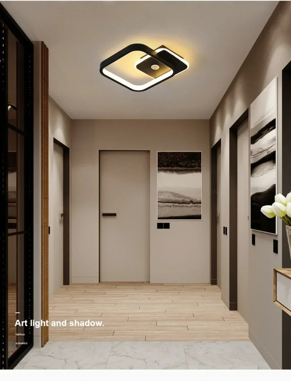 Modern LED Ceiling Lamp For Living Room Bedroom Aisle Corridor  Stairs Ceiling Light Motion Sensor Chandelier Lighting Fixture