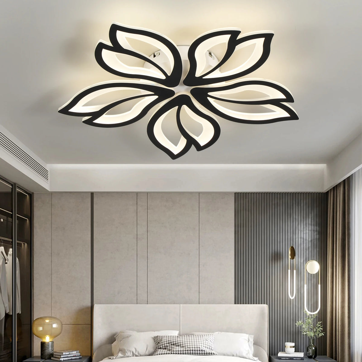 LED Ceiling Light Fixture, Modern Leaves Ceiling Lamp Flush Mount Ceiling for Living Room Study Room Dining Room Bedroom