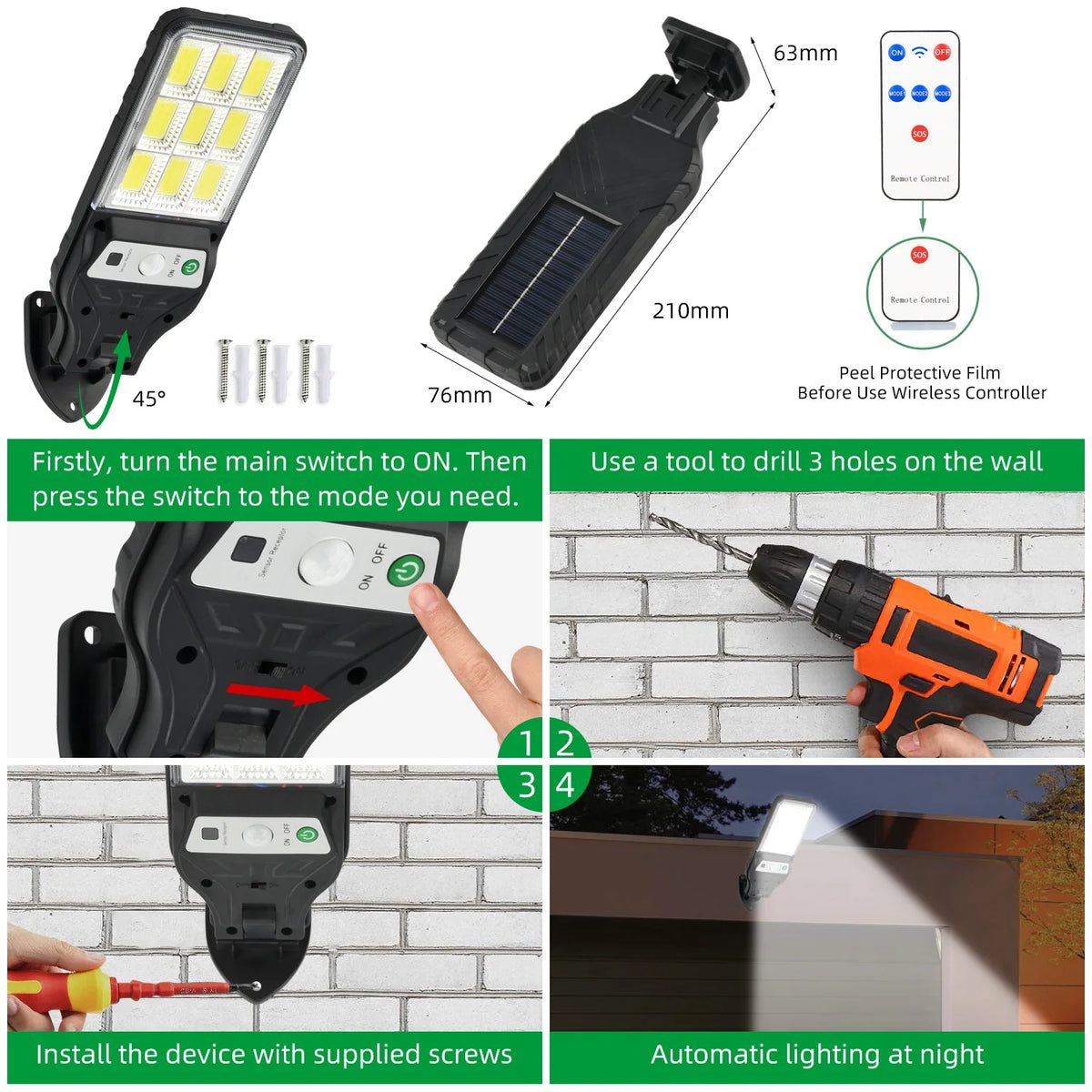 Outdoor Solar Lamp Wall Light with Motion Sensor Solar Energy Garden Street Lights Waterproof Outdoor Solar Lights