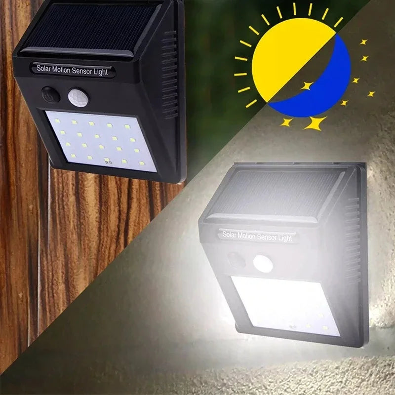 20-40LED Solar Lights Outdoor With 3 Mode Waterproof Motion Sensor Security Lighting LED Wall Street Lamp for Garden Porch Light