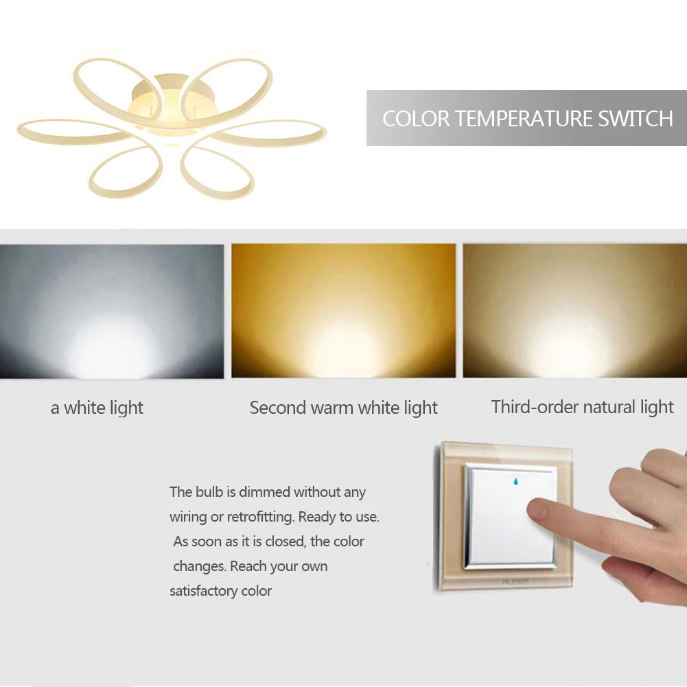 LED Ceiling Lamp Three Colors Flush Mount Lamp Modern Style Hallway Balcony Bedroom Living Room Chandelier Home Indoor Lighting