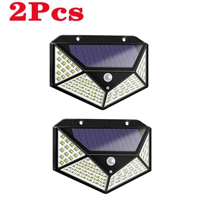 1/2/4Pcs 100 LED, Solar Wall Lights Outdoor Solar Lamp Motion Sensor Solar Powered Sunlight Street Light for Garden Night Light