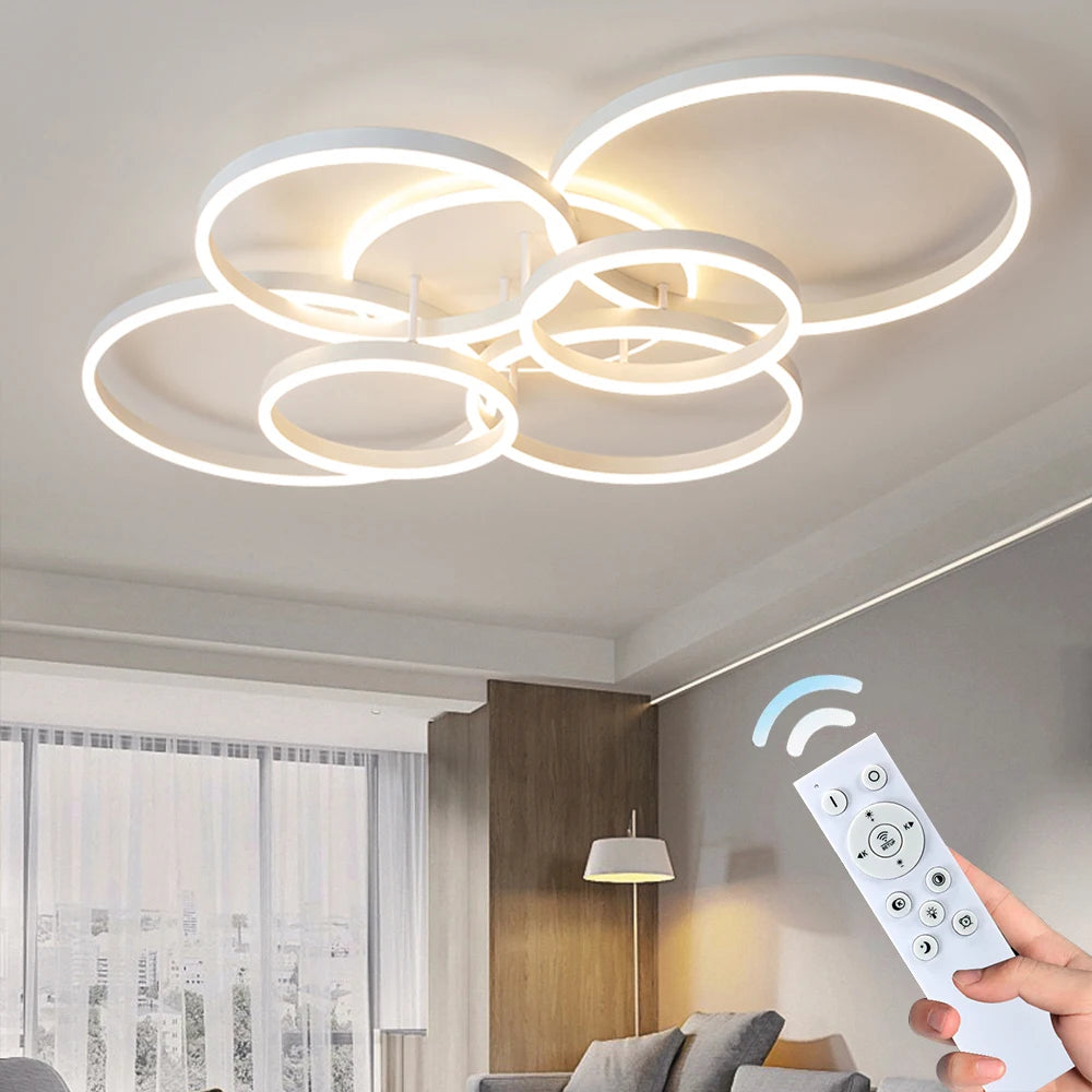 Modern Ceiling Chandelier Dimmable Ceiling Lamp LED Lights Indoor Lighting Fixtures for Home Living Study Room Bedroom Luminaire