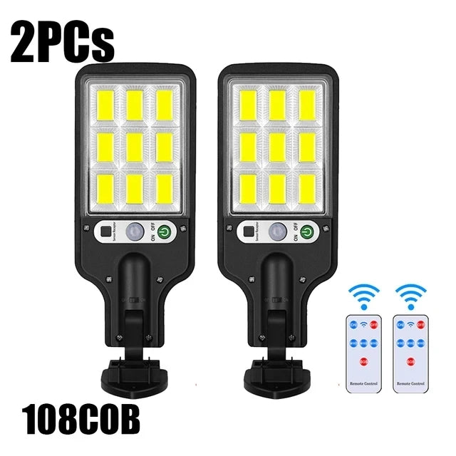 Solar Street Lights Outdoor,Solar Lamp With 3 Light Modes Waterproof Motion Sensor Security Lighting for Garden Patio Path Yard