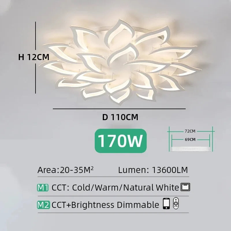 Nordic Ceiling Pendant Lamps Flowers Ceiling Chandeliers Living Room Restaurant Bedroom Decor Modern LED Ceiling Lights Fixture