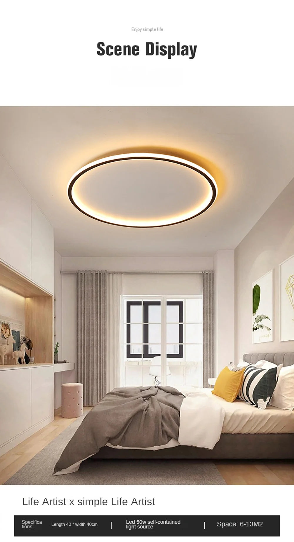 LED Modern Ceiling Light, Living Room, Bedroom, Hallway, Balcony, Circular Light, Pendant Lamp, Indoor Ceiling Lighting Fixture