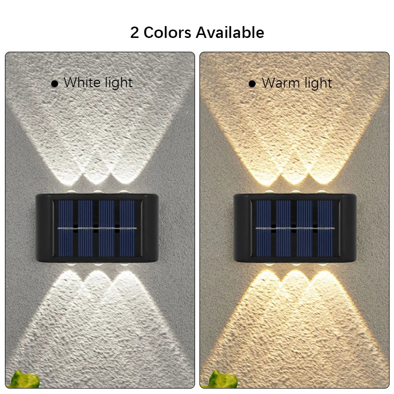 6LED Solar Lights, Outdoor Atmosphere Wall Lamp,Up And Down Light Control for Garden Yard Street Balcony-Terrace Camping Decor