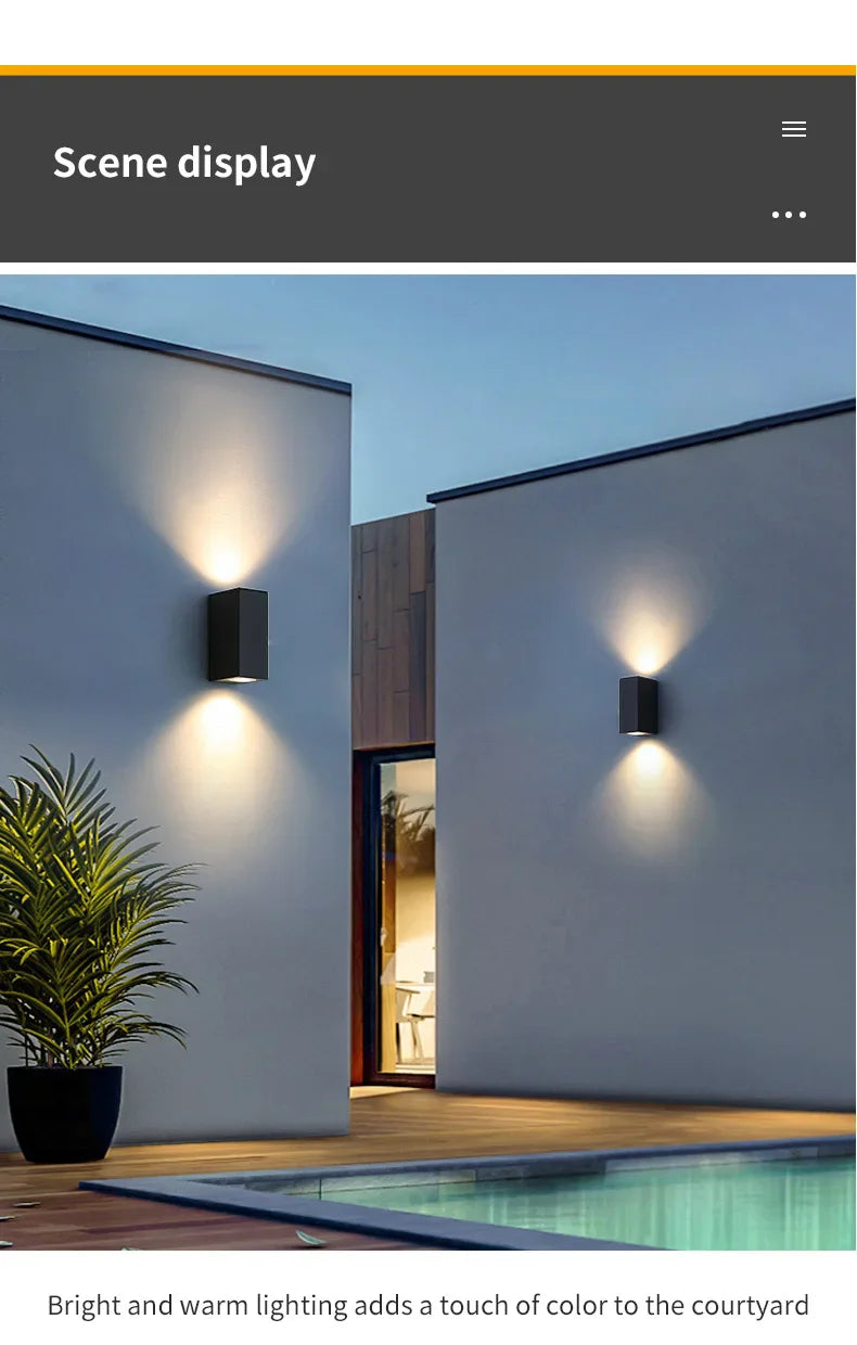 Led Wall Lamp Outdoor Waterproof IP65 Up Down GU10 AC110V 220V Lighting Garden Decoration Wall Lights for Indoor Lighting