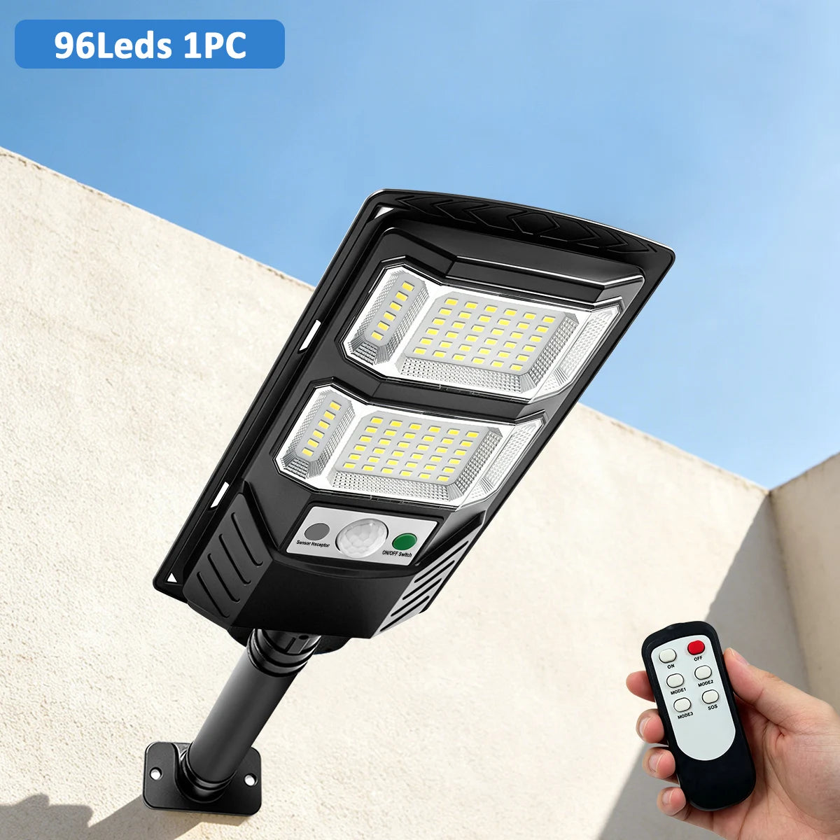 96/240LED Solar Lights Outdoor,IP65 Waterproof Street Lights Outdoor,3 Mode Motion Sensor Auto  Dusk to Dawn Solar Security