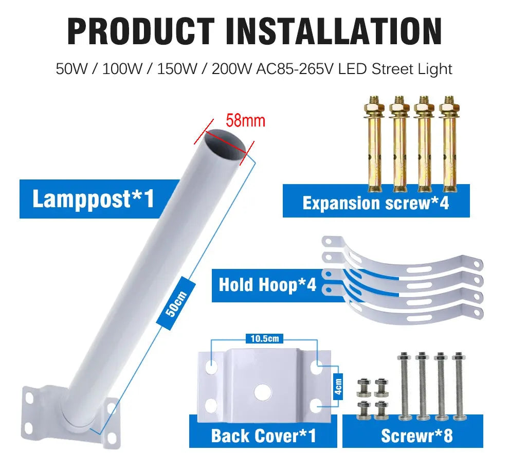 Waterproof Adjustable Lamp Arm LED Street Light for Outdoor