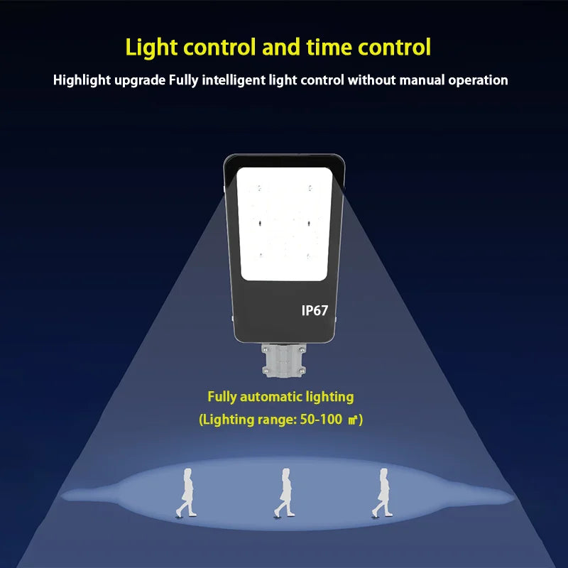 Solar Street Lights Outdoor IP67 Solar Lamp Dusk to Dawn Solar Powered Road Light for Garden/Parking-Lot