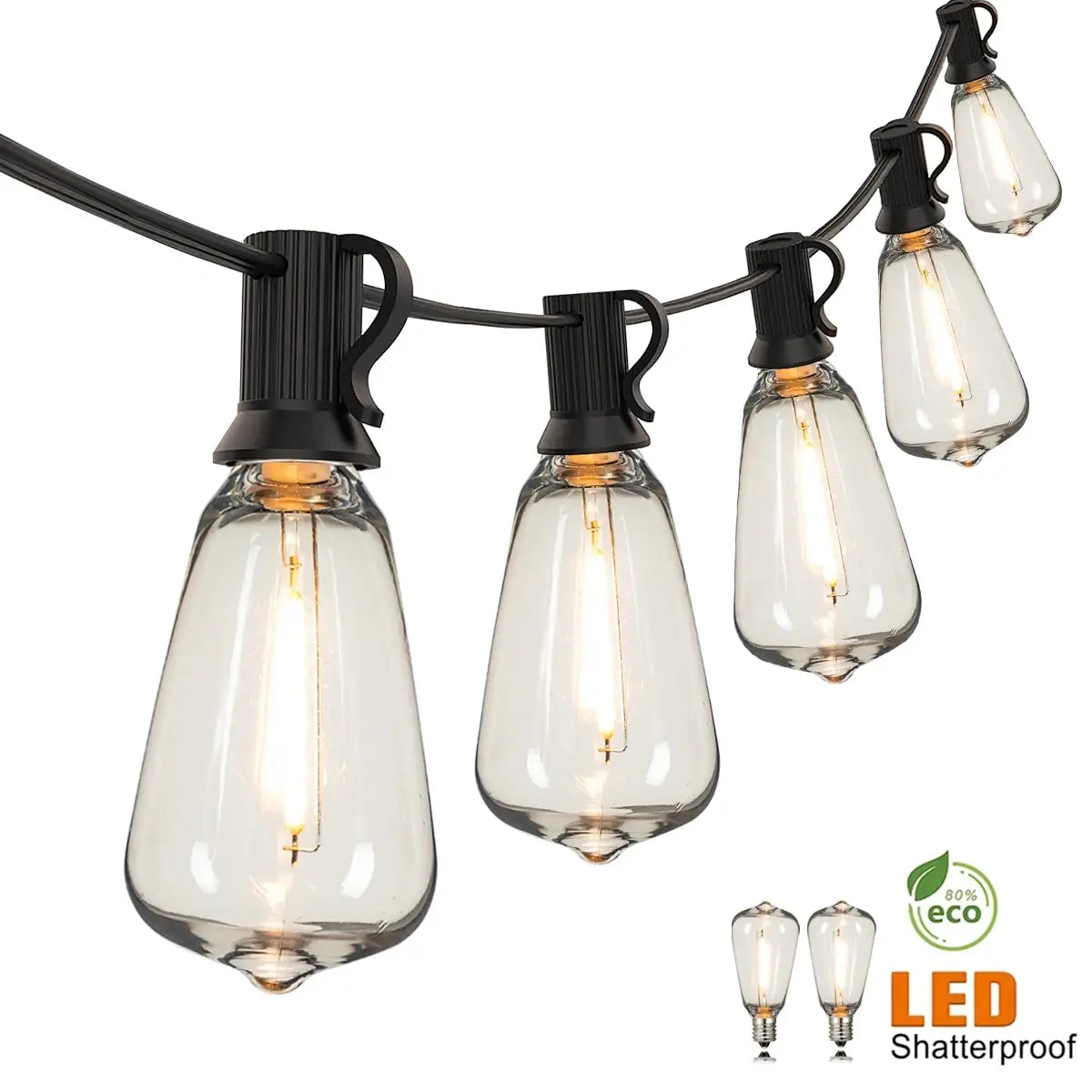 Connectable Shatterproof Waterproof Plastic LED Bulb Dimmable Patio Garden Decor Fairy Lighst