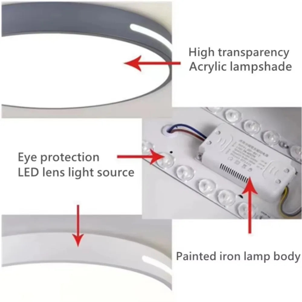 Modern LED Ceiling Lamp Living Room Bedroom Square Round Ceiling Light with Remote Control Dimmable AC 220V Indoor Home Lighting
