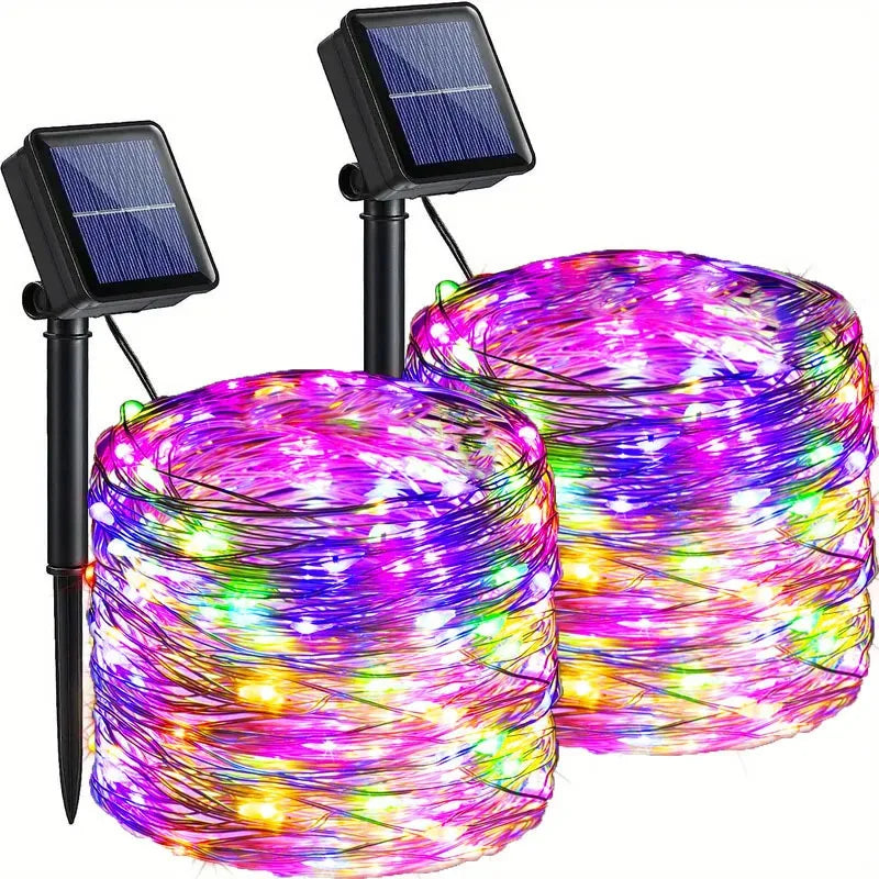 Lights Solar Gardenig,String Lights with 8 Modes Waterproof Wire Lights for Patio Yard Trees Christmas Party