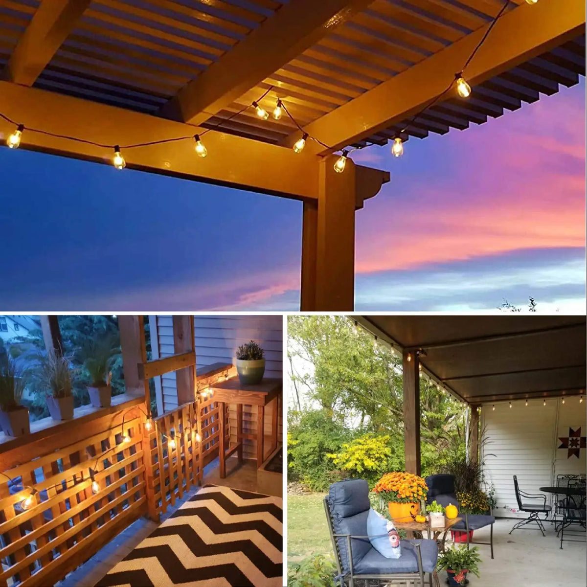 Connectable Shatterproof Waterproof Plastic LED Bulb Dimmable Patio Garden Decor Fairy Lighst