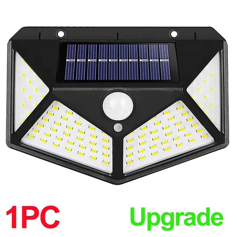1/2/4Pcs 100 LED, Solar Wall Lights Outdoor Solar Lamp Motion Sensor Solar Powered Sunlight Street Light for Garden Night Light