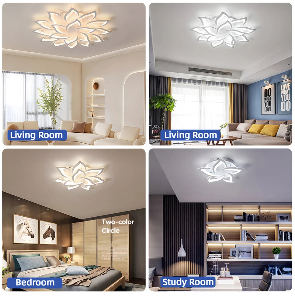 Nordic Ceiling Pendant Lamps Flowers Ceiling Chandeliers Living Room Restaurant Bedroom Decor Modern LED Ceiling Lights Fixture