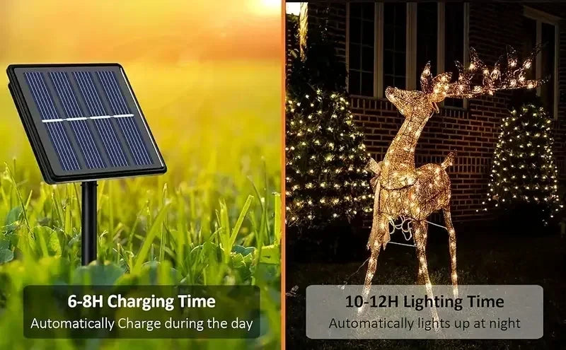 Lights Solar Gardenig,String Lights with 8 Modes Waterproof Wire Lights for Patio Yard Trees Christmas Party