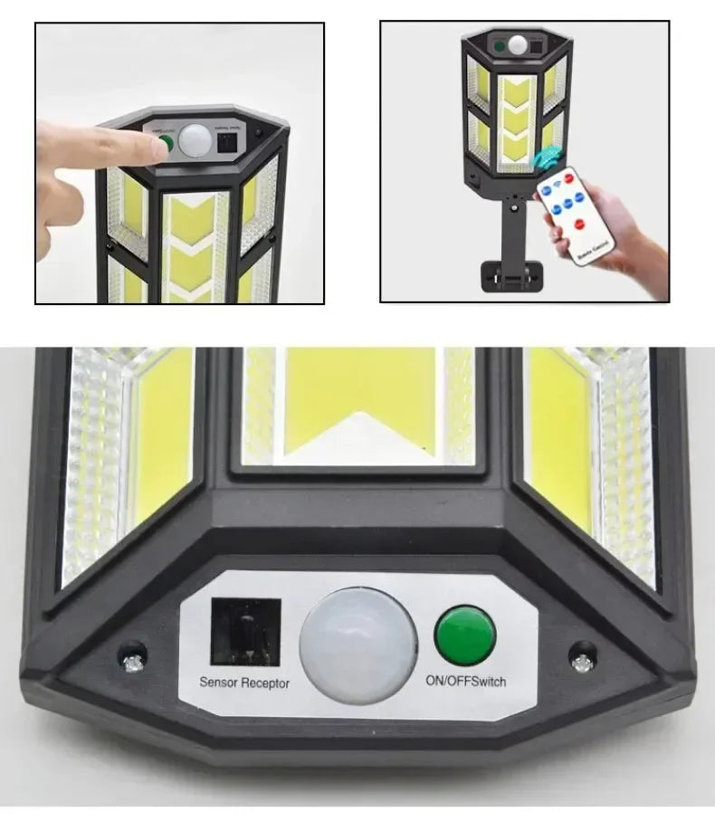 Newest Solar LED Light 300000LM Outdoor Solar Lamp Of Motion Sensor 4 Mode Waterproof IP65 Solar Garden Light Street Yard