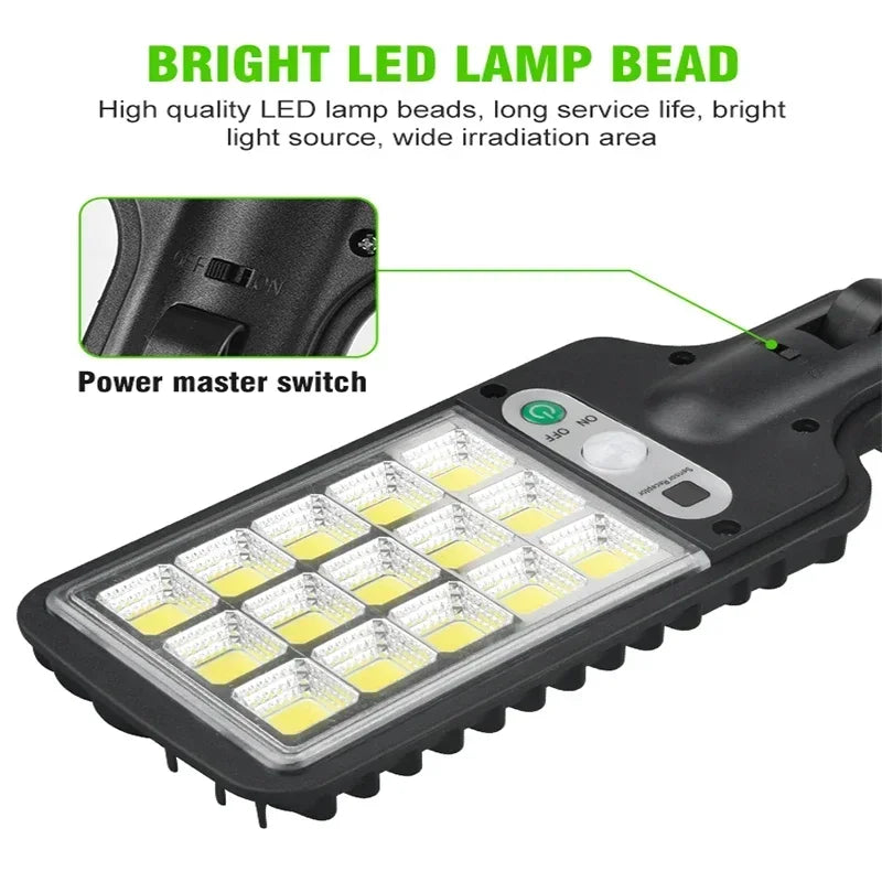 1/2/3/4PCS Solar Lights Outdoor- 3 Modes 200COB Waterproof Street Lamp Motion Sensor Security Lighting for Garden Patio Path Yard
