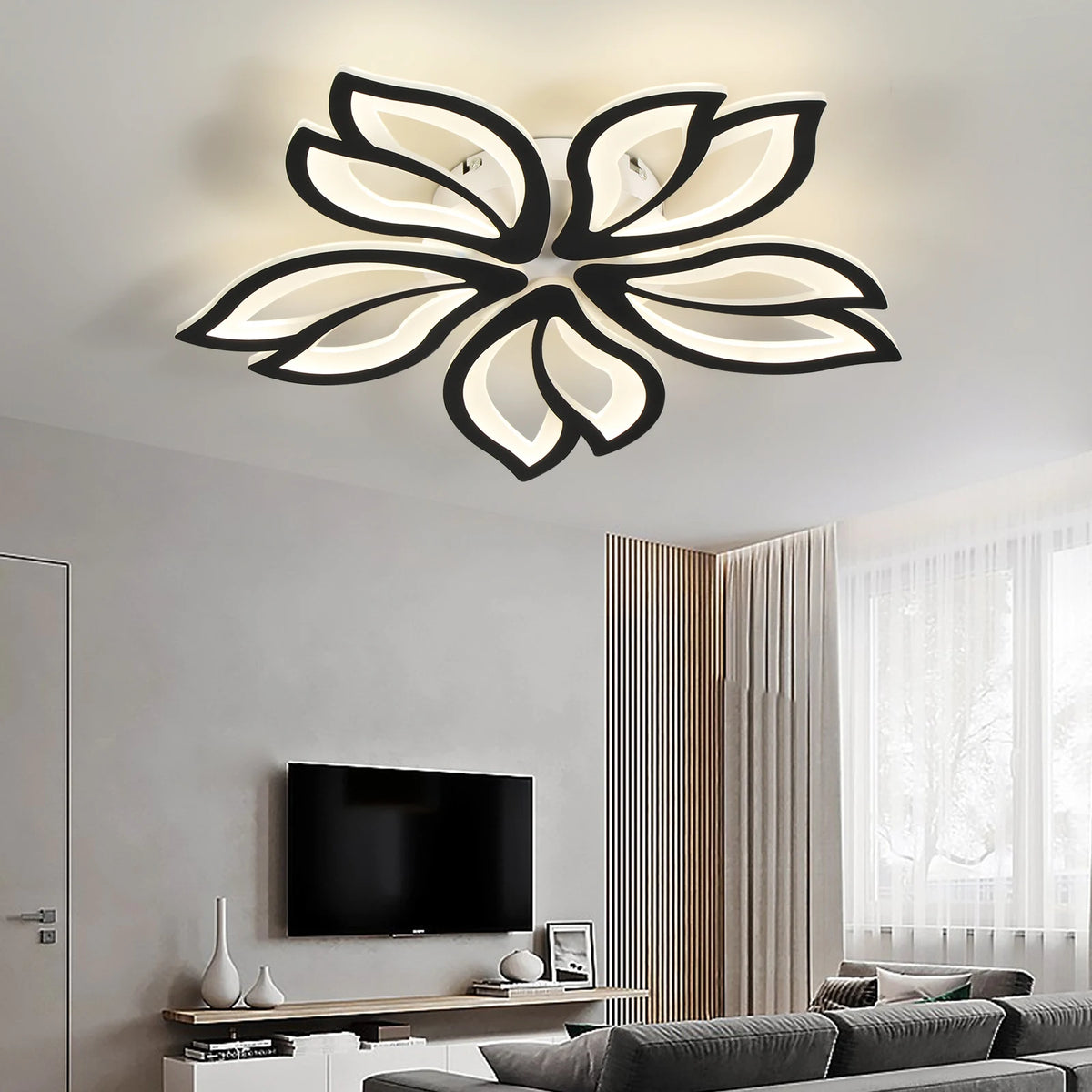 LED Ceiling Light Fixture, Modern Leaves Ceiling Lamp Flush Mount Ceiling for Living Room Study Room Dining Room Bedroom