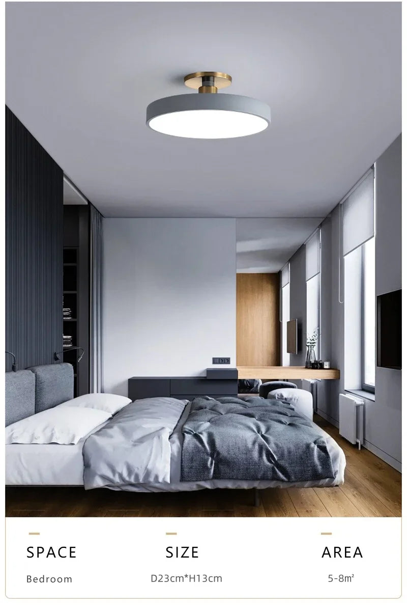Modern LED Ceiling Light Nordic Macaron Circular Pendant Light Children's Room Dining Room Study Room Interior Decoration Light