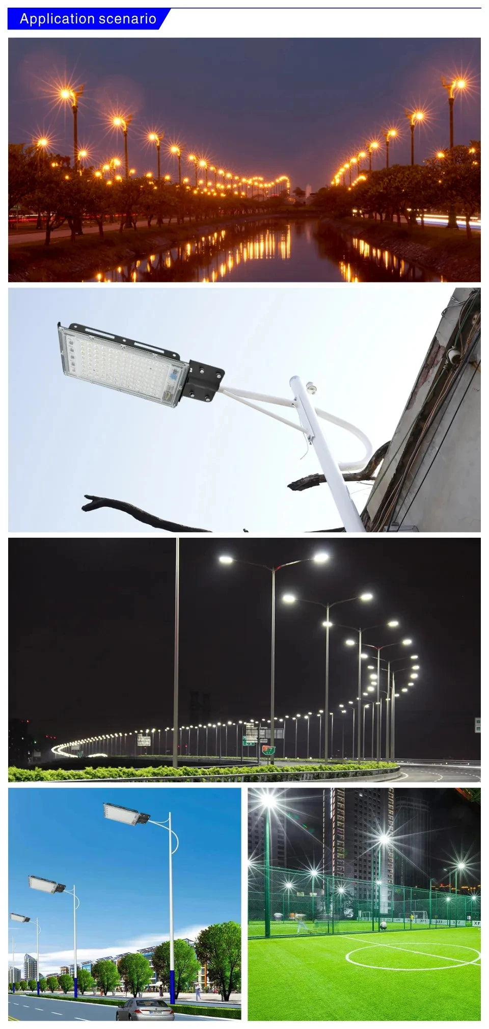 Street Lamp 50W 100W 200W-Flood Light LED Waterproof Wall Lamp 220V Country Spotlight LED Street Light Outdoor Light
