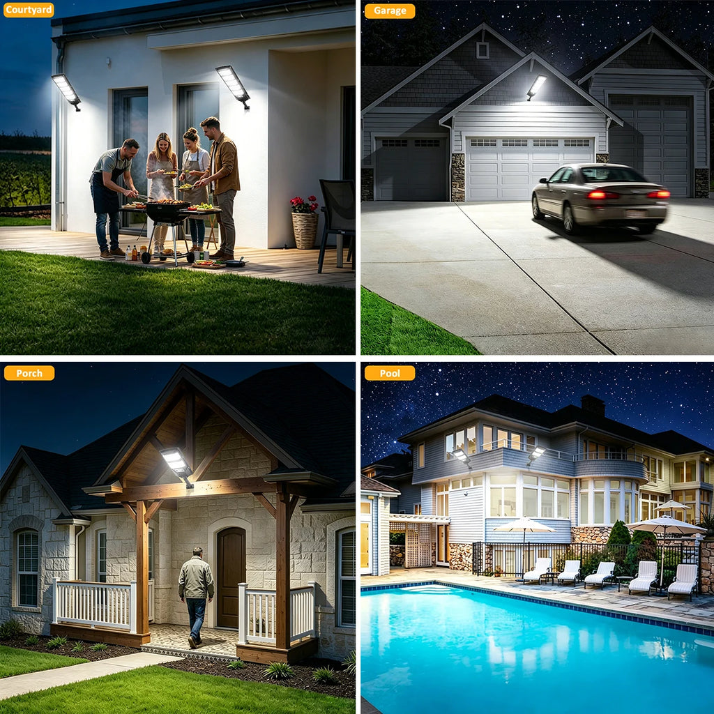 96/240LED Solar Lights Outdoor,IP65 Waterproof Street Lights Outdoor,3 Mode Motion Sensor Auto  Dusk to Dawn Solar Security