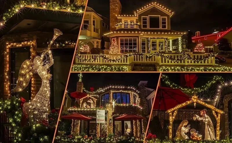 Lights Solar Gardenig,String Lights with 8 Modes Waterproof Wire Lights for Patio Yard Trees Christmas Party
