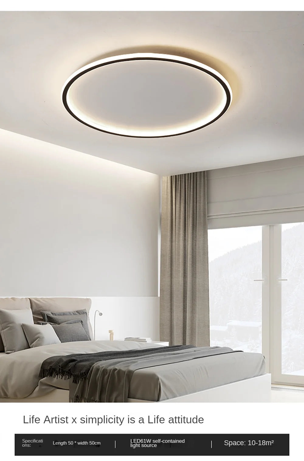 LED Modern Ceiling Light, Living Room, Bedroom, Hallway, Balcony, Circular Light, Pendant Lamp, Indoor Ceiling Lighting Fixture