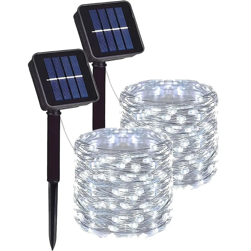Lights Solar Gardenig,String Lights with 8 Modes Waterproof Wire Lights for Patio Yard Trees Christmas Party