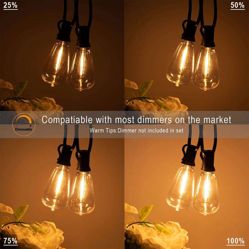 Connectable Shatterproof Waterproof Plastic LED Bulb Dimmable Patio Garden Decor Fairy Lighst