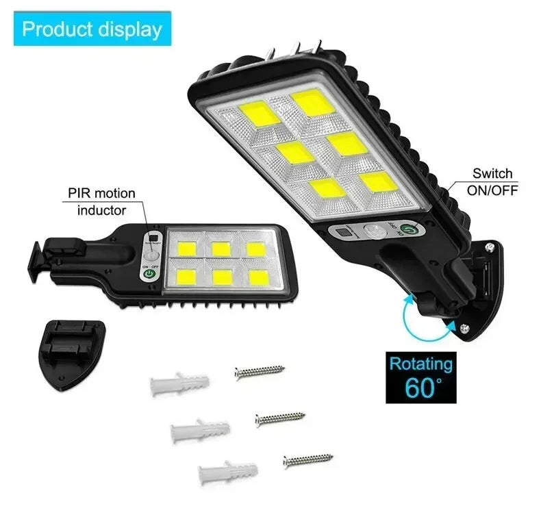 LED Outdoor Solar Lights 30/72/108COB Courtyard Waterproof Wall Lamp Motion Sensor Garden Terrace Garage Door Street Lamp