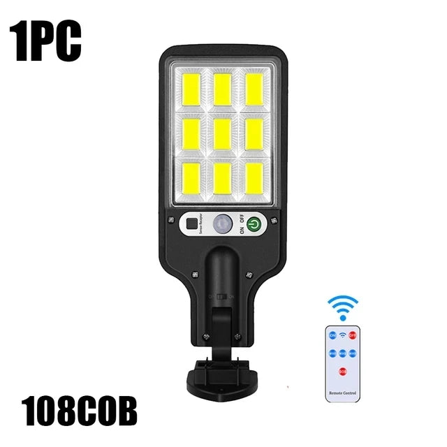 Solar Street Lights Outdoor,Solar Lamp With 3 Light Modes Waterproof Motion Sensor Security Lighting for Garden Patio Path Yard