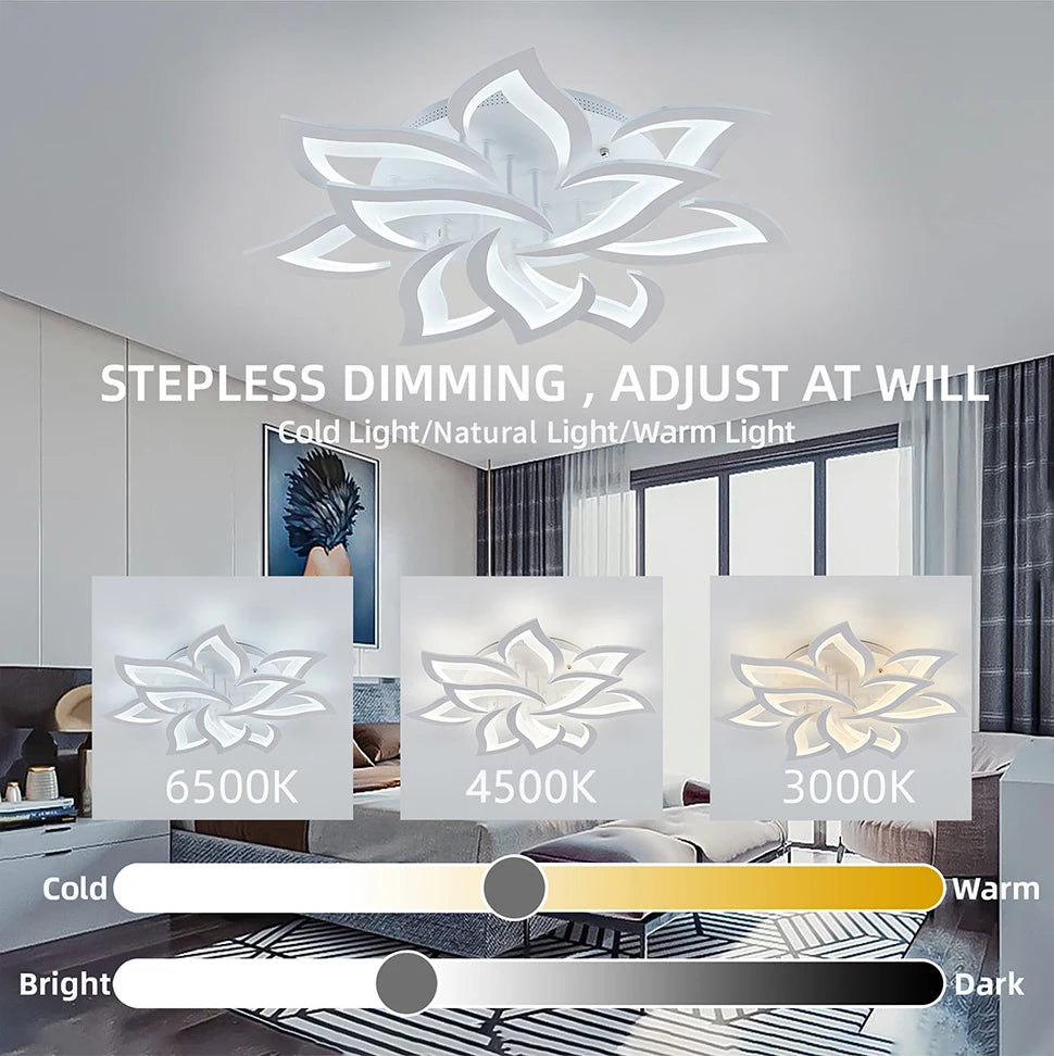Nordic Ceiling Pendant Lamps Flowers Ceiling Chandeliers Living Room Restaurant Bedroom Decor Modern LED Ceiling Lights Fixture