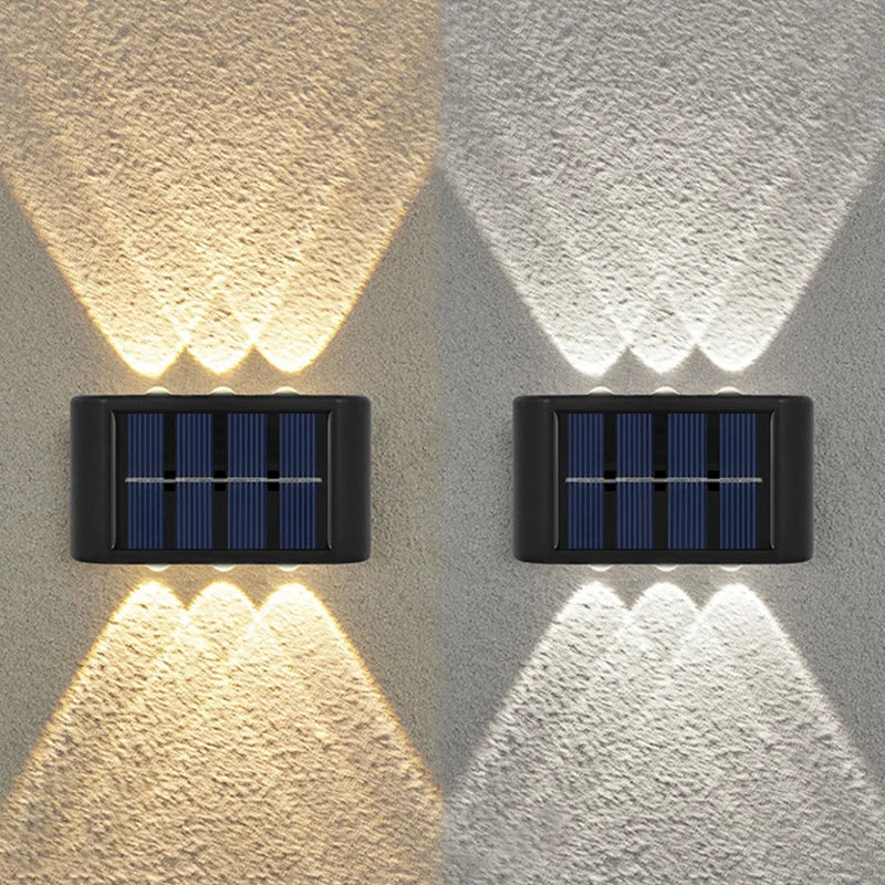 6LED Solar Lights, Outdoor Atmosphere Wall Lamp,Up And Down Light Control for Garden Yard Street Balcony-Terrace Camping Decor