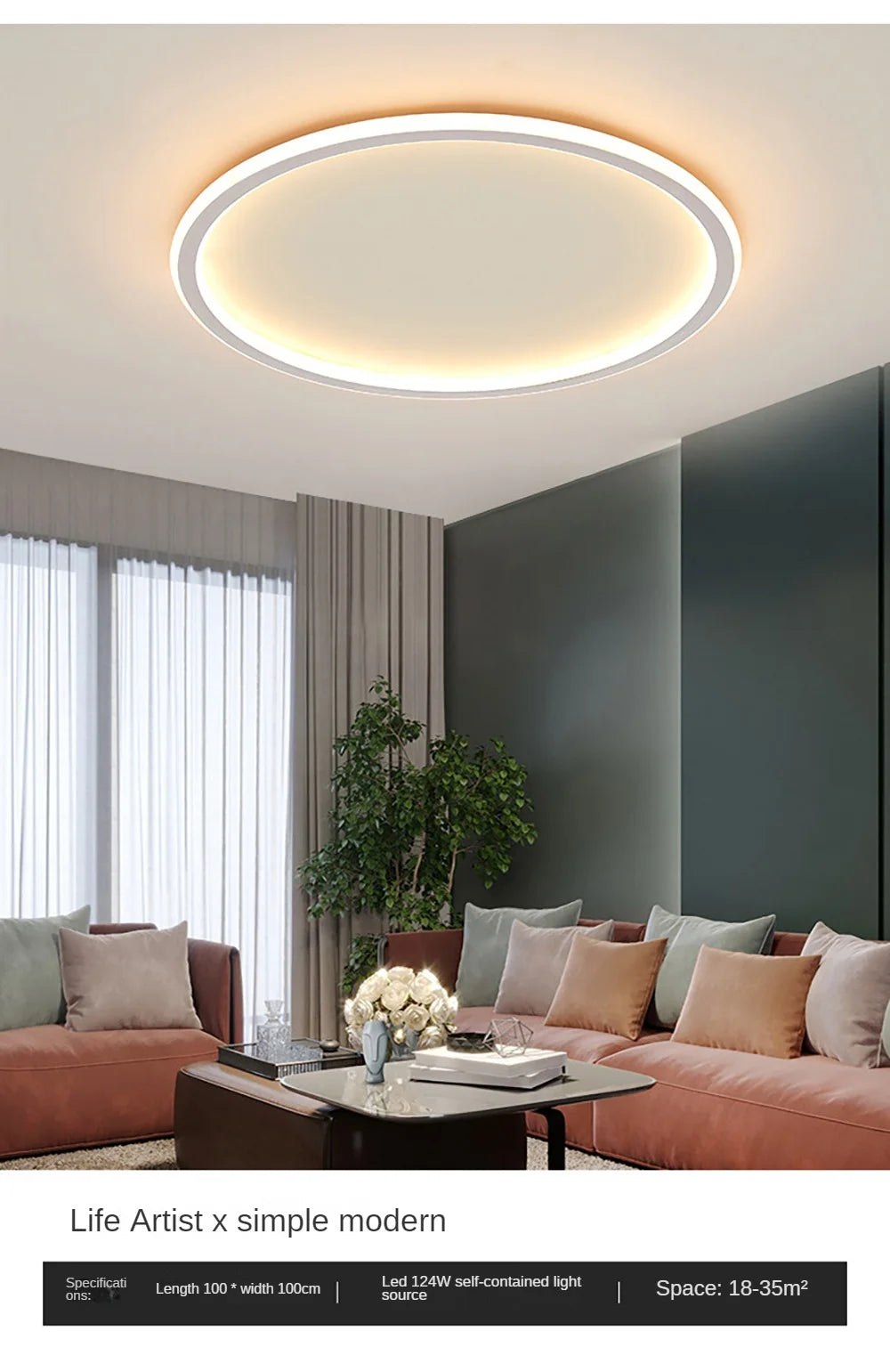 LED Modern Ceiling Light, Living Room, Bedroom, Hallway, Balcony, Circular Light, Pendant Lamp, Indoor Ceiling Lighting Fixture