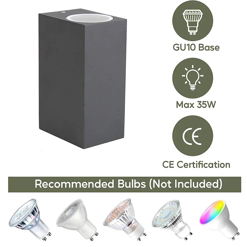 Led Wall Lamp Outdoor Waterproof IP65 Up Down GU10 AC110V 220V Lighting Garden Decoration Wall Lights for Indoor Lighting