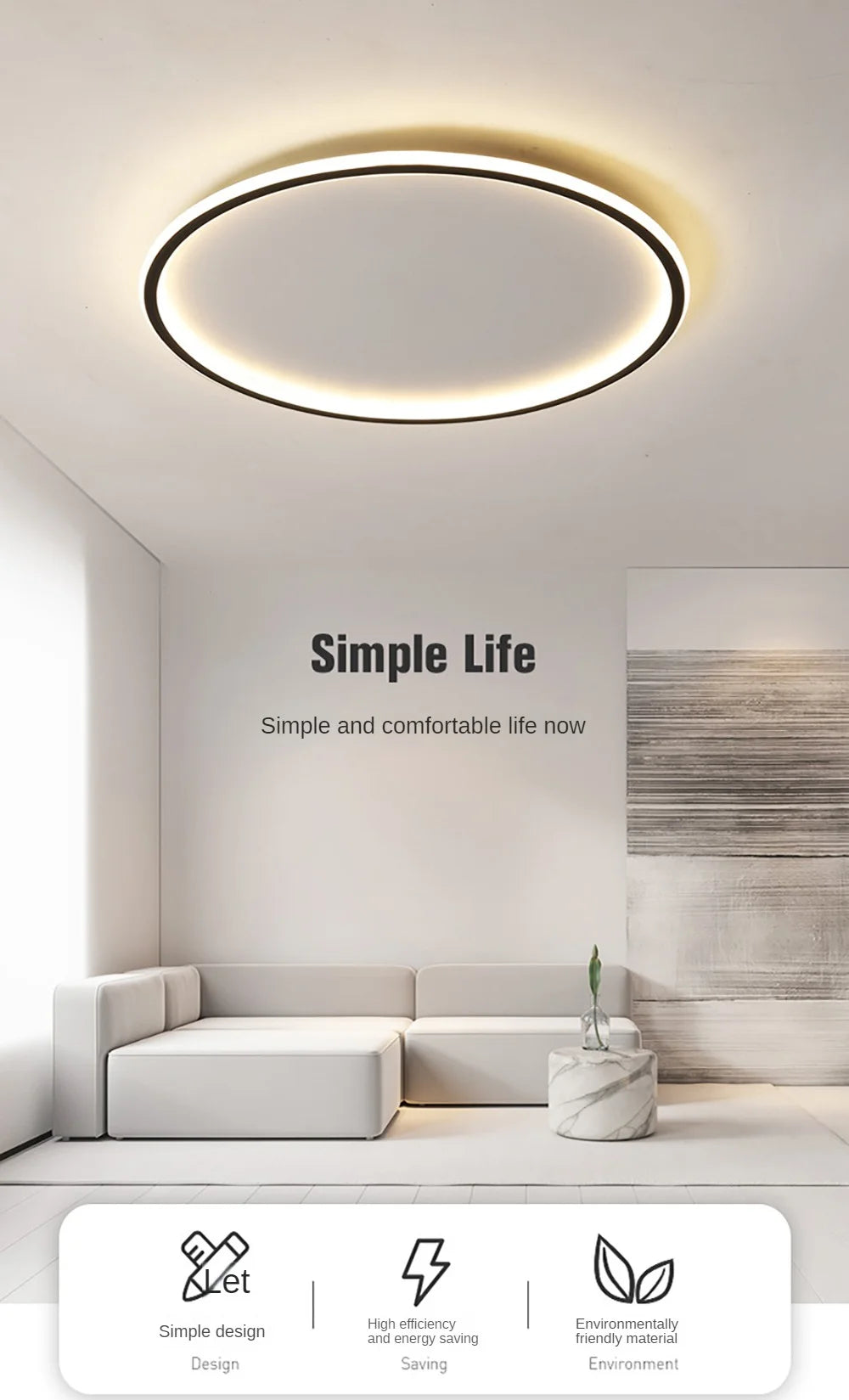 LED Modern Ceiling Light, Living Room, Bedroom, Hallway, Balcony, Circular Light, Pendant Lamp, Indoor Ceiling Lighting Fixture