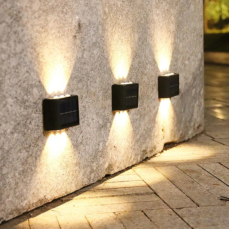 6LED Solar Lights, Outdoor Atmosphere Wall Lamp,Up And Down Light Control for Garden Yard Street Balcony-Terrace Camping Decor
