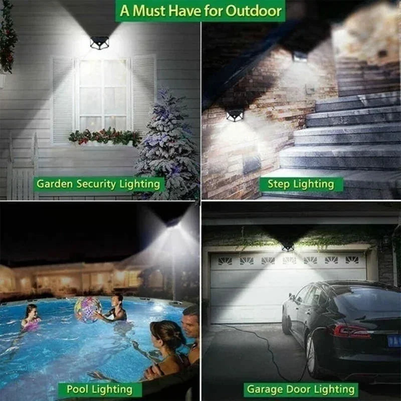 1/2/4Pcs 100 LED, Solar Wall Lights Outdoor Solar Lamp Motion Sensor Solar Powered Sunlight Street Light for Garden Night Light