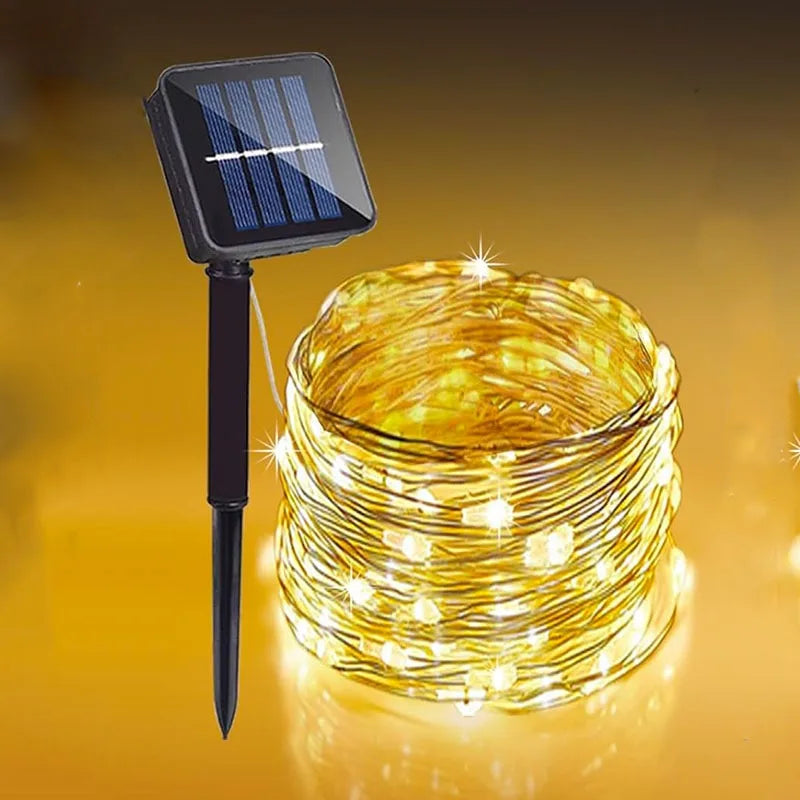 Lights Solar Gardenig,String Lights with 8 Modes Waterproof Wire Lights for Patio Yard Trees Christmas Party