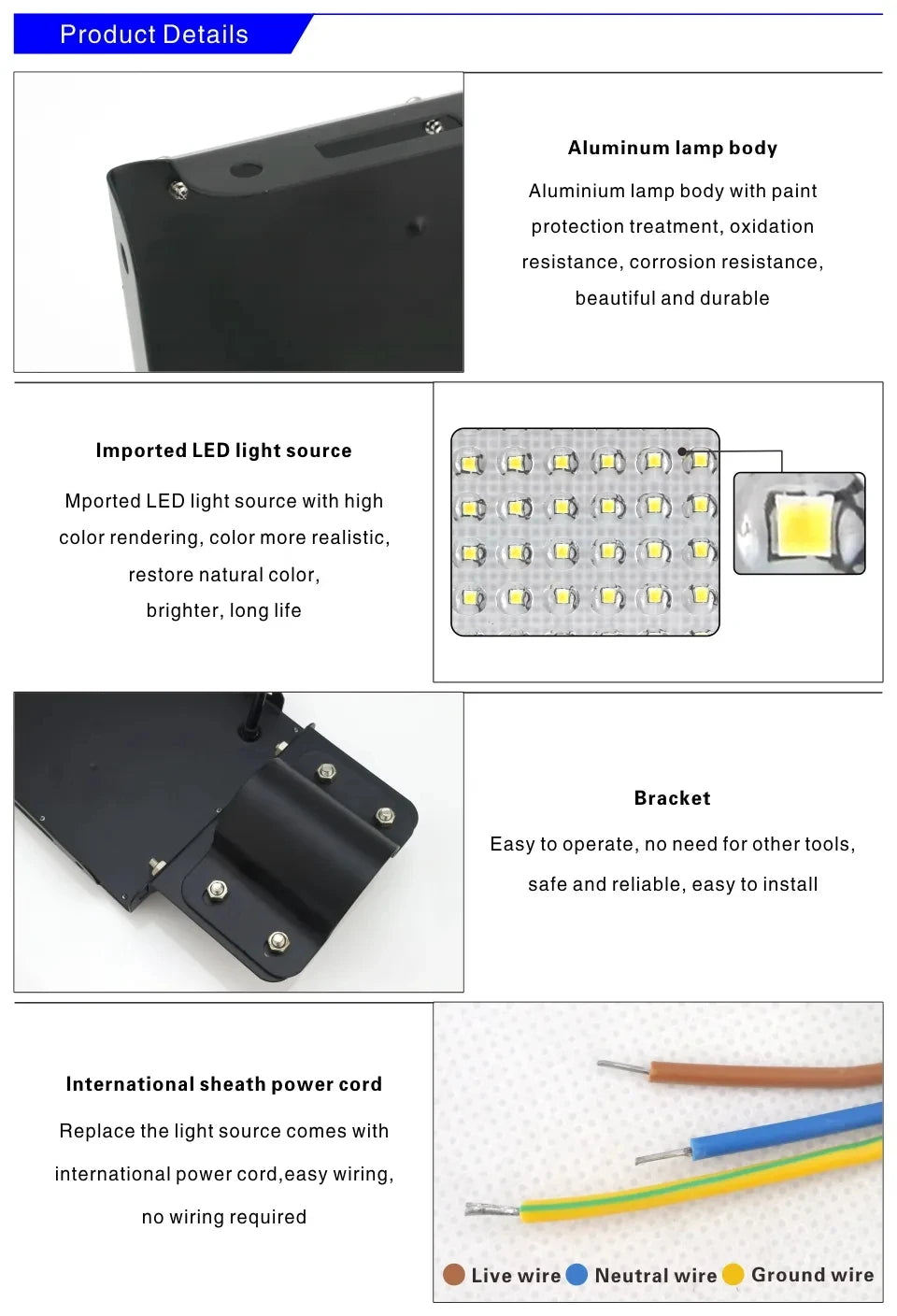 Street Lamp 50W 100W 200W-Flood Light LED Waterproof Wall Lamp 220V Country Spotlight LED Street Light Outdoor Light
