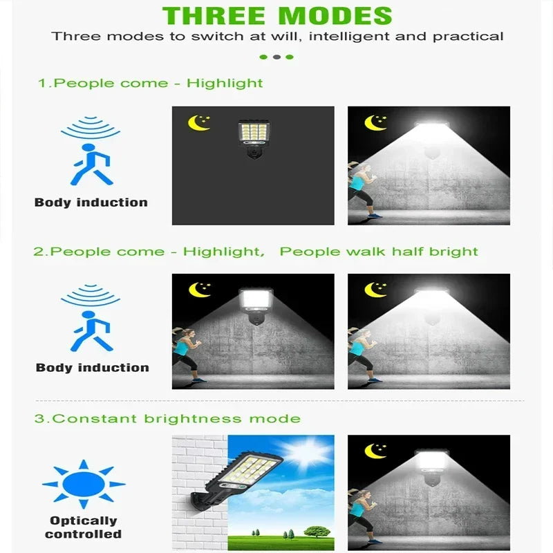 1/2/3/4PCS Solar Lights Outdoor- 3 Modes 200COB Waterproof Street Lamp Motion Sensor Security Lighting for Garden Patio Path Yard