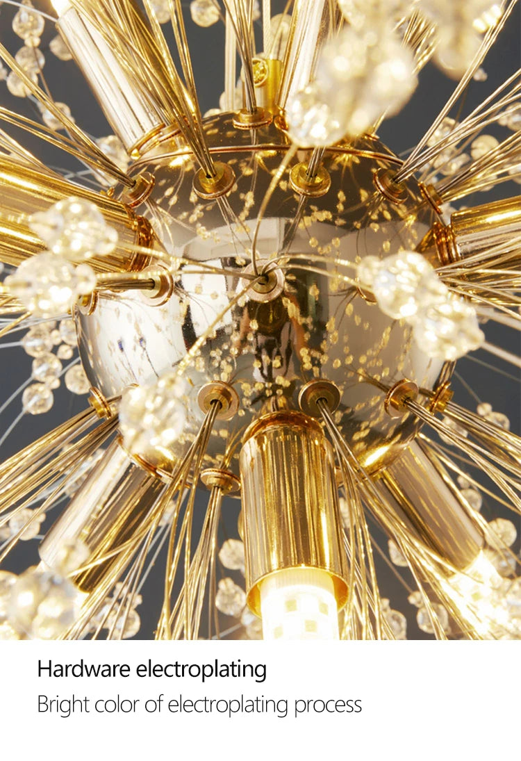 LED Ceiling Lights Dandelion Crystal Pendant Lamps Modern Indoor Ceiling Chandeliers Home Hotel Decorative Lighting Luminaire